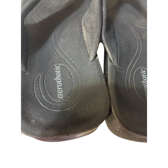 Aerothotic Black & Silver Orthotic Wedge Sandals Size 10 Thailand - Picture 5 of 8
